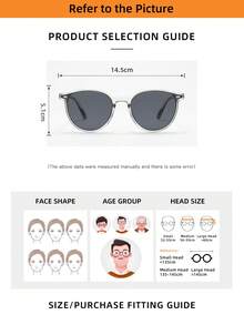 1pc Unisex Retro Cat Eye Frame Minimalist Stylish Fashion Fashion Glasses, Versatile Daily Accessory - Gray Frame Black Gray Film - View 2