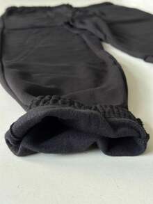 Men's Plus Size Jogger Sweatpants In Flannel Fabric With Pocket | Warm, Plus Size Men's Pants - Black - View 9