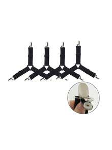 4pcs Triangle Bed Sheet Clips, Minimalist Multi-Functional Bedroom Bed Sheet Fasteners, Adjustable Metal Clips With Elastic Bands To Fix Bedding, Practical Invisible Non-Slip Bed Sheet Straps, Suitable For Sofa Cushions, Blankets, Home Textiles, Household Items, 1 Set - A - View 11