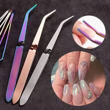 1pc Multi-Functional Nail Shaping Clip, Crystal Nail Shaping Tweezer, Nail Gel Curing Clip - Multicolor - View 3