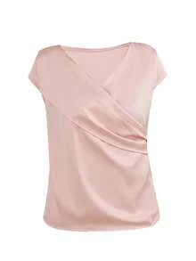 Blusa asimétrica de unicolor elegante para mujer, esencial para primavera y verano - Rosa - Ver 6