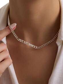 Customized Men's Cuban Link Chain Necklace, Letter Necklace, 14K Gold Letter Necklace, Men's Name Necklace, Groomsman Gift, Christmas Gift, Choker Necklace - Multicolor - View 4