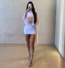 Fashion Tulle Set With Flowing Sleeves And Shaping Skirt In Spandex - Off - View 6