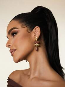 1 Pair Exaggerated Asymmetrical Geometric Enamel Drop Earrings - Multicolor - View 4