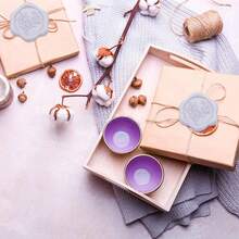 25pcs Eucalyptus Pattern Self-Adhesive Wax Seals, Suitable For Gifts, Wedding Invitations, Envelope Closures - Gray Purple - View 9
