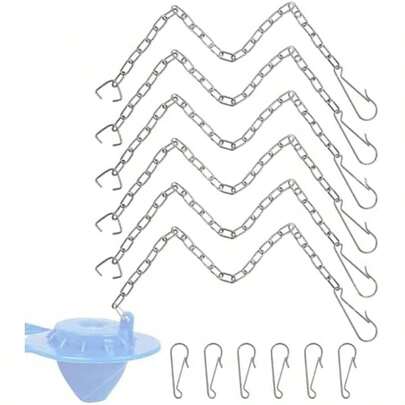 6 Pack Toilet Chain Replacement, 10 Inch Adjustable Toilet Flapper Chain With 12 Hooks And 6 C Loops, Easy Fix Stainless Steel Flush Flapper Chain For Most Modern Toilets, Silver