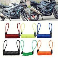 碟形锁安全钢缆 - 塑料涂层弹簧提醒钢丝防盗绳，适用于户外防护 - 多色 - 查看 3