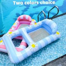 1 Set Adult Extra Large Inflatable Pool Lounge Chair, Floating Swim Ring With Cup Holder, Suitable For Pool, Lake, Beach, Vacation, Pool Party - Dual-purpose Floating Bed - View 7