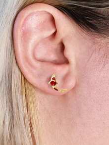1 Pair Elegant Cubic Zirconia Stud Earrings For Women For Party Engagement Anniversary Jewelry Valentine's Day Gift - 1# - View 8