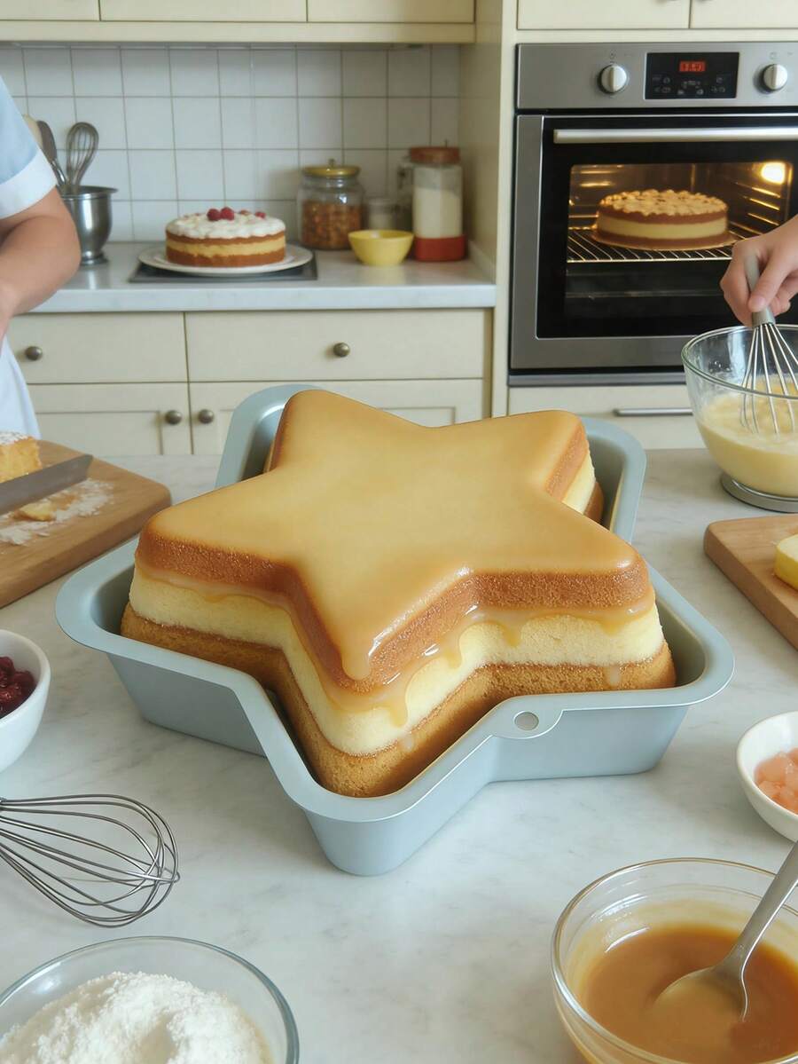 1 khuôn làm bánh hình ngôi sao 5 cánh, khuôn làm bánh bông lan và thạch, dụng cụ làm bánh 3D bằng hợp kim nhôm tự chế cho lò nướng - Nhiều màu - Xem 1
