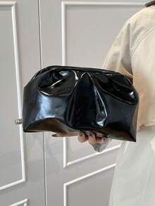 精致优雅的极简主义手提包。2026新款。复古百搭风格。女士优雅包袋。 - 黑色 - 查看 9