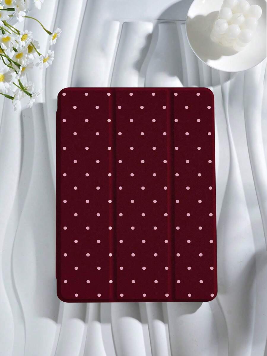 Polka Dot & Minimalist Pattern Tablet Protective Case, Compatible With 9.7/10.2/10.5/10.9/12.9/Pro 11 (10th Gen), Galaxy Tab S6 Lite 10.4", Kindle Paperwhite 12th Gen (2024), Kindle 11th Gen (2022), Offers Soft Shock-Proof Protection, Supports Smart Stand/Auto Wake/Sleep Function - 多色-8 - 查看 1