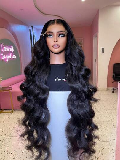 13x4 Lace Front Wig, 200% Density Black Wavy Texture, With Baby Hair, High Definition Lace Front, Suitable For Women (26 Inches, 13x4 Wavy Lace Front)