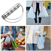Heavy Duty Grocery Bag Carrier, Stainless Steel Holder With Comfortable Grip, Holds Up To 100lbs For Shopping Bags, Buckets & More - Daily Essentials - Heavy Grocery Bag Carrier - View 5