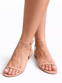 Women's Sandal With Ankle Straps And Buckle 20.07 - Màu be - Xem 1