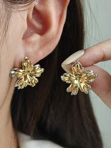 一对复古风格天然仿珍珠花朵耳环。设计独特，品质优雅，展现中国风耳环风格。适合作为情人节、母亲节礼物，珍珠饰品，女士耳环。 - 淡紫色 - 查看 9