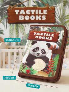 1pc 0-3 Years Old Baby Cartoon Animal 10 Texture Material Tear-Resistant Cloth Book, Montessori Early Education Cognitive Picture Book, Suitable For Ramadan Eid, Carnival Party Gifts - Multicolor - View 3