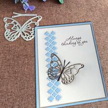 Troqueles de mariposa creativos, plantillas de estarcido para álbumes de recortes DIY y tarjetas de felicitación, herramientas para hacer tarjetas, troqueles de corte de papel para manualidades, plantillas de troquelado para hacer tarjetas de regalo. - plata - Ver 4