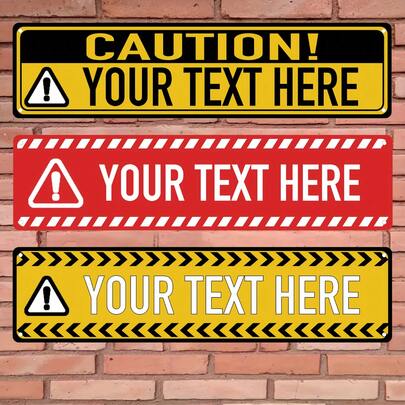 1pc Customizable Metal Street Sign - Personalized Warning & Attention Sign, 15.75x3.94 Inches, Vintage Style, Durable Metal Foil Decor, Suitable For Outdoor Use, Perfect For Creating Bold Text And Graphics Custom Street Signs | Traffic Control Signs | Bold Text Signs | Durable Metal Material