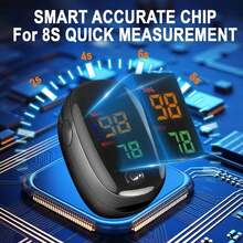 Oxímetro de pulso para dedo: combina la función de monitorización de la saturación de oxígeno en sangre y la medición del oxígeno en sangre. Es un instrumento portátil para detectar la saturación de oxígeno (SPO2) y la frecuencia cardíaca. No incluye cable de conexión. Las pilas se deben comprar por separado. Viene con una elegante caja de embalaje externa. - Negro - Ver 4