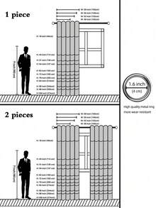 1 pieza Cortina de poliéster de unicolor, Cortina opaca para oscurecer la habitación durante un apagón, Cortina de aislamiento térmico para cocina, comedor, sala de estar, dormitorio y sala de estar - Gris Claro - Ver 3