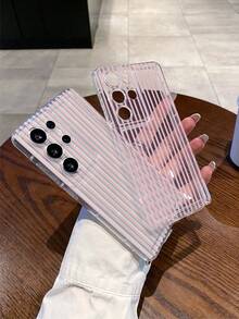 1 chiếc ốp lưng điện thoại thời trang, sáng tạo, tối giản, họa tiết sọc hồng, chất liệu TPU trong suốt, chống rơi vỡ, thích hợp làm quà tặng ngày lễ cho Galaxy S22/23/24/25/A05/A05S/A53/A54/A55 và các dòng máy khác. - Nhiều màu - Xem 6
