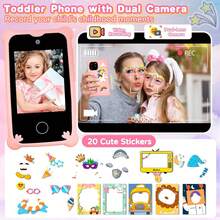 2.8英寸触摸屏儿童学习手机玩具，配备双摄像头，集音乐、摄影、益智游戏等多种功能于一体，适合3-12岁儿童，是生日、感恩节、万圣节、派对的完美礼物。 - 彩色 - 查看 7