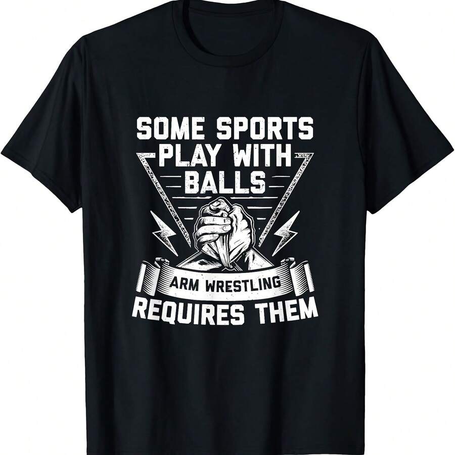 La pulseada requiere pelotas - Camiseta de pulseada de luchador de brazos - Negro 3 - Ver 1