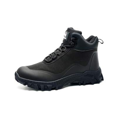 NIEION Botas de trabajo para hombres, parte superior alta, antideslizante, antideslizante y amortiguador, transpirable y cómodo, resistentes al desgaste, zapatos de trabajo