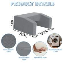 Multi-Functional Lap Pillow Desk - GamingPillow For Lap, Reading Pillow For Adults &Book Pillow With Storage And Adjustable - 淺灰色 - 查看 8