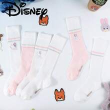 Disney 3 pares de calcetines de niños con diseño de Frozen, para niñas, para primavera/verano; calcetines transpirables para niños y niñas; adecuados para actividades al aire libre, la escuela y el uso diario en casa; un regalo encantador para tu hija. - Blanco - Ver 4