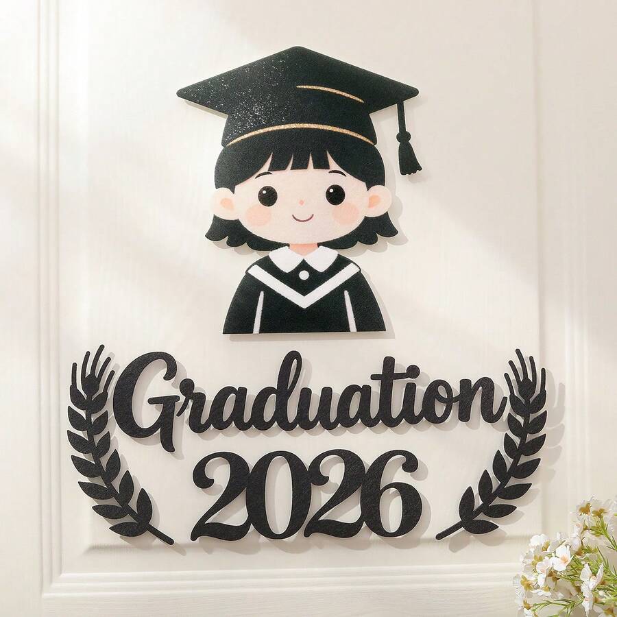 2026毕业派对装饰,毛毡布墙贴,入口主题套装 - 畢業 - 查看 1