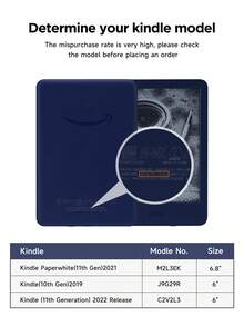 1个莲花印花保护套，适用于 Kindle 2024、Kindle NK 11/Kindle 儿童版/Kindle Paperwhite 5，电子书阅读器保护套，带自动唤醒/睡眠功能，纤薄便捷，完美贴合保护您的阅读设备，浪漫又实用的礼物。 - 彩色 - 查看 6