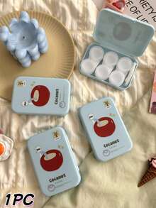 eyekan Cartoon Contact Lens Case Set, Minimalist And Portable Contact Lens Companion Box For Three Pairs, Includes Tweezers And Wearing Applicator Tools, Compact Lens Storage Kit For Home Use, Travel And Daily Carry, Practical And Cute Gift Choice For Friends And Lens Wearers - Multicolor - View 8
