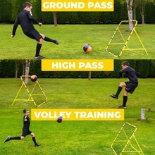 Football Master Premium Single Sided Sports Multi Skills Rebounder Training Aid Target Soccer Goal Kickback Adjustable Practise Goalkeeper Coaching Rebound Net - Yellow - View 7