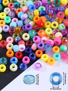 100/200/1850pcs Mixed Color Pony Beads For Jewelry Making Supplies, Loose Spacer Beads For DIY Handmade Bracelet Necklace Keychains - Pony Beads - View 2