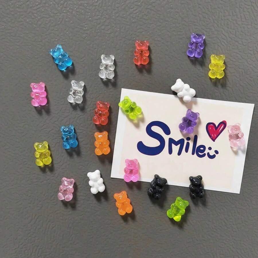 10 buah Magnet Kulkas Beruang Jelly, Stiker Kulkas Beruang Kecil, Dekorasi Magnetik Papan Memo, Cocok untuk Aksesori Dapur, Rumah, Kamar, dan Meja Kantor DIY - warna - View 1