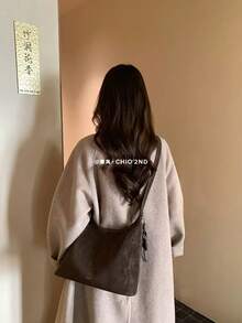 Chio2nd 秋雾手提包，2026新款大容量通勤单肩斜挎包（女士款） - 棕色 - 查看 1