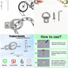 Anclaje de  antirrobo para cerradura de cadena de bicicleta, anclaje de tierra de  resistente en el piso o par - como en la foto - Ver 1