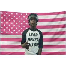 Tapestry Chief Star Keef Tapestry Pink America Funny Cameron Flag Poster With 4 Brass Grommets For College Dorm Decor, Room Decor Merch Gift 35x59 In Decoration Items Modern Stripe Designhalloween Decor Bedroom, Aesthetic Cotton Linen Wall Tapestry, Motivat - 白色 - 查看 6