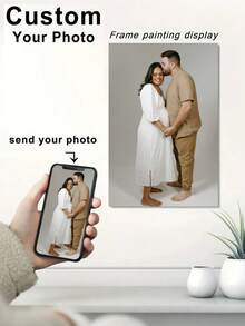 1幅定制帆布墙画，个性化无框海报，温馨室内装裱帆布画，适合母亲节、婚礼、毕业典礼、个性化纪念礼物、房间装饰、可定制、卧室装饰、定制礼物、图片、照片、装裱墙画、送给闺蜜的礼物、送给家人的礼物、生日礼物、送给男友、女友、家人、爱人、朋友的礼物 - 彩色 - 查看 4