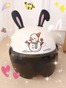 DIY Cartoon Rabbit Ear Helmet Decoration, Cute Rabbit Ear Motorcycle Accessory, Personalized Sticker - Multicolor - View 1