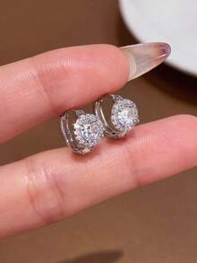 1 Đôi bông tai bạc 925 đính đá Zirconia siêu nhỏ, trang sức nữ, bông tai tinh tế, sáng tạo, quà tặng trang sức thanh lịch, phù hợp cho các bạn gái đeo hàng ngày, hẹn hò, dự tiệc và các dịp khác. - phong cách 1 - Xem 6