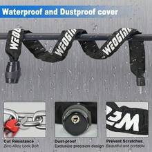Cerradura de cadena para bicicleta, resistente y antirrobo, cerradura de  de 2.72 pies con 3 llaves, cadena de bloqueo - negro6 - Ver 8
