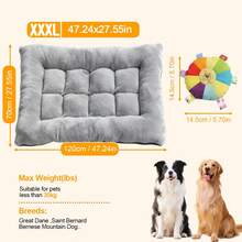 XXXL 4-Season Plush Pet Bed For Dogs & Cats - Reversible Orthopedic Sofa Mat With High-Resilience Polyester Fiber, Extra Large Thick Cushion Support For Joint Health, Machine Washable Pet Furniture Gift For All Breed Sizes (XL To XXXL) - Black - View 13
