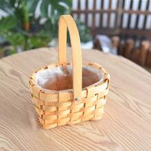 Giỏ hoa đan tay bằng rơm tự nhiên, trang trí đựng đồ dùng trong nhà, đám cưới, phong cách mộc mạc. - Nhiều màu - Xem 7