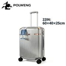 La nueva actualización de la maleta de viajes y negocios se fortalece con hebillas metálicas de gran capacidad de 500 kilogramos de refuerzo de carga, y la tira de tracción de aleación de aluminio es simple y de moda. - Plateado - Ver 3