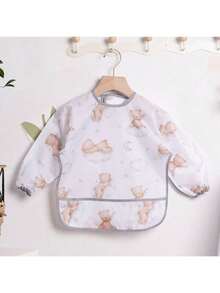 1 pieza Babero impermeable de manga larga, babero para alimentación de bebé, unisex, adecuado para bebés e infantes - Multicolor - Ver 10