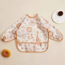 1 pieza Babero impermeable de manga larga, babero para alimentación de bebé, unisex, adecuado para bebés e infantes - Multicolor - Ver 11