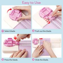 4-In-1 Rotary Paper Cutter, Multi-Functional Manual Cutting Tool, Can Cut Straight Line/Wavy Line/Dotted Line/Creased Line, Suitable For Cutting Paper/Coupons/Photos/Postcards/Cards - Multicolor - View 12